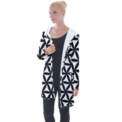 Pattern Floral Repeating Longline Hooded Cardigan