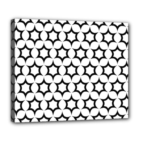 Pattern Star Repeating Black White Deluxe Canvas 24  X 20  (stretched) by Sapixe