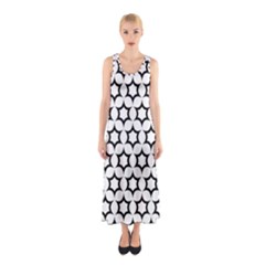 Pattern Star Repeating Black White Sleeveless Maxi Dress