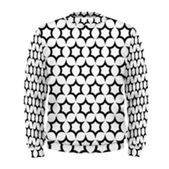 Pattern Star Repeating Black White Men s Sweatshirt by Sapixe