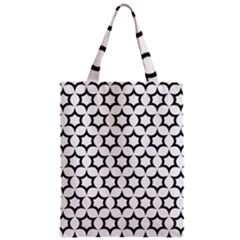 Pattern Star Repeating Black White Zipper Classic Tote Bag by Sapixe