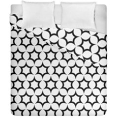 Pattern Star Repeating Black White Duvet Cover Double Side (california King Size) by Sapixe