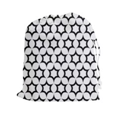 Pattern Star Repeating Black White Drawstring Pouch (xxl) by Sapixe