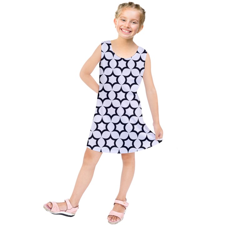 Pattern Star Repeating Black White Kids  Tunic Dress