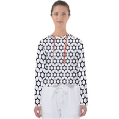 Pattern Star Repeating Black White Women s Slouchy Sweat