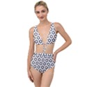 Pattern Star Repeating Black White Tied Up Two Piece Swimsuit View1