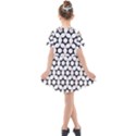 Pattern Star Repeating Black White Kids  Short Sleeve Shirt Dress View2