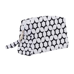 Pattern Star Repeating Black White Wristlet Pouch Bag (medium)