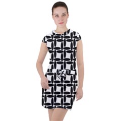 Ellipse Pattern Background Drawstring Hooded Dress by Sapixe