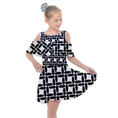 Ellipse Pattern Background Kids  Shoulder Cutout Chiffon Dress