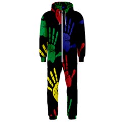 Handprints Hand Print Colourful Hooded Jumpsuit (men) 