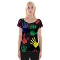 Handprints Hand Print Colourful Cap Sleeve Top View1