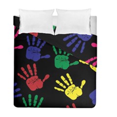 Handprints Hand Print Colourful Duvet Cover Double Side (full/ Double Size)