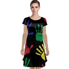 Handprints Hand Print Colourful Cap Sleeve Nightdress