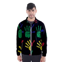 Handprints Hand Print Colourful Men s Windbreaker