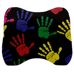 Handprints Hand Print Colourful Velour Head Support Cushion