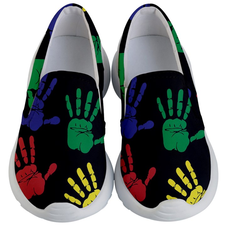 Handprints Hand Print Colourful Kids  Lightweight Slip Ons