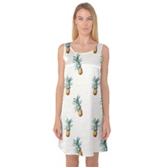 Pineapples pattern Sleeveless Satin Nightdress