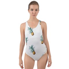 Pineapples pattern Cut-Out Back One Piece Swimsuit