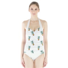 Pineapples pattern Halter Swimsuit