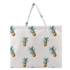 Pineapples pattern Zipper Large Tote Bag