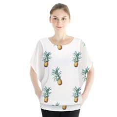 Pineapples pattern Batwing Chiffon Blouse