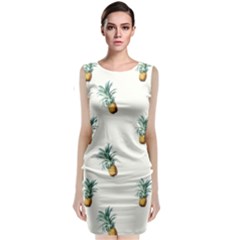 Pineapples pattern Sleeveless Velvet Midi Dress