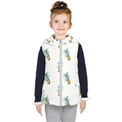 Pineapples pattern Kids  Hooded Puffer Vest