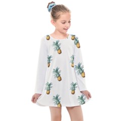 Pineapples pattern Kids  Long Sleeve Dress