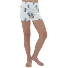 Pineapples pattern Kids  Lightweight Velour Yoga Shorts