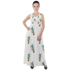 Pineapples pattern Empire Waist Velour Maxi Dress