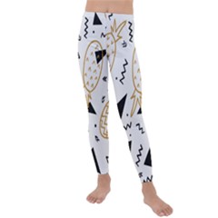 Black & gold pineapples Kids  Lightweight Velour Leggings