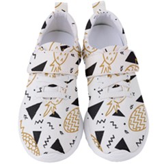 Black & gold pineapples Women s Velcro Strap Shoes