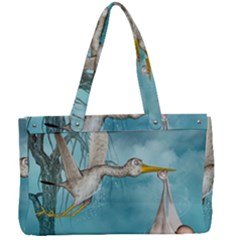 Cute Baby Is Coming With Stork Canvas Work Bag