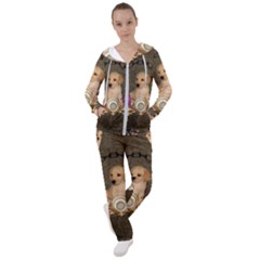 Cute Little Puppy With Flowers Women s Tracksuit by FantasyWorld7