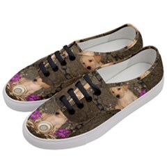 Cute Little Puppy With Flowers Women s Classic Low Top Sneakers by FantasyWorld7