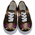 Cute Little Puppy With Flowers Kids  Classic Low Top Sneakers View1