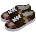 Cute Little Puppy With Flowers Kids  Classic Low Top Sneakers View2