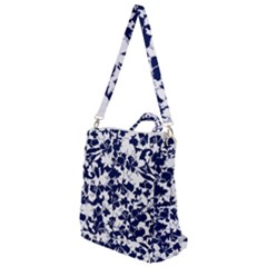 Navy & White Floral Design Crossbody Backpack by WensdaiAmbrose