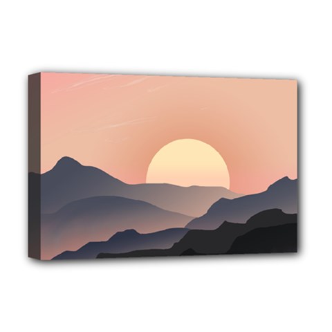 Sunset Sky Sun Graphics Deluxe Canvas 18  X 12  (stretched)