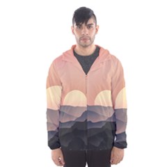 Sunset Sky Sun Graphics Men s Hooded Windbreaker