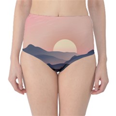 Sunset Sky Sun Graphics Classic High-waist Bikini Bottoms by HermanTelo