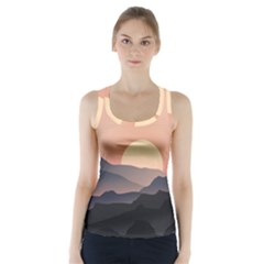 Sunset Sky Sun Graphics Racer Back Sports Top