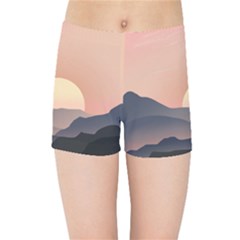 Sunset Sky Sun Graphics Kids  Sports Shorts