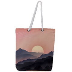 Sunset Sky Sun Graphics Full Print Rope Handle Tote (large) by HermanTelo