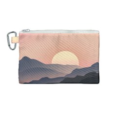 Sunset Sky Sun Graphics Canvas Cosmetic Bag (medium) by HermanTelo