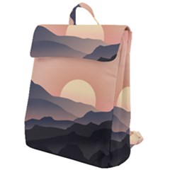 Sunset Sky Sun Graphics Flap Top Backpack