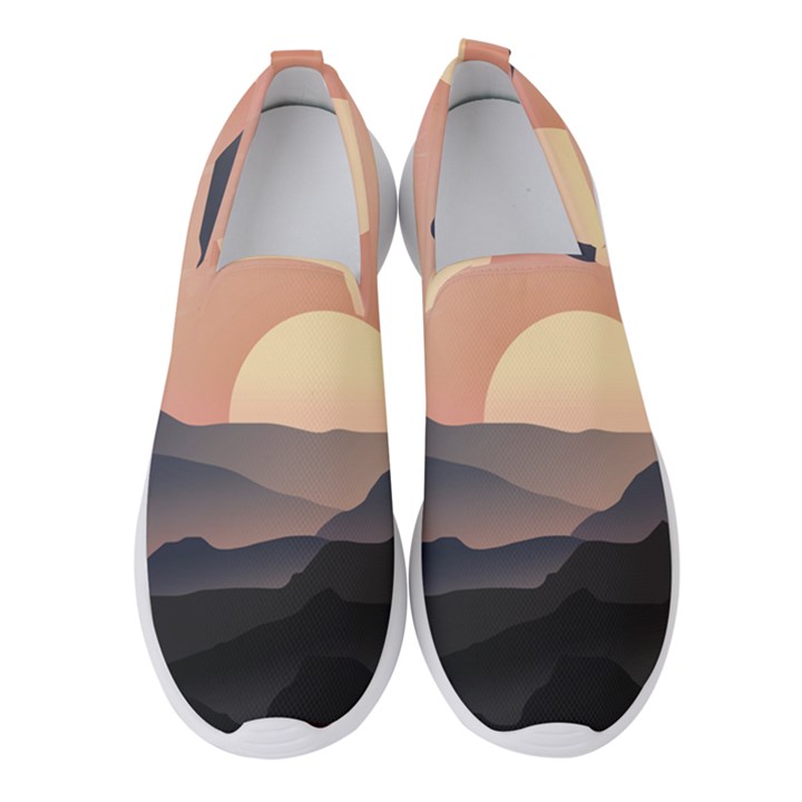 Sunset Sky Sun Graphics Women s Slip On Sneakers