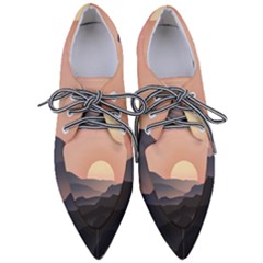 Sunset Sky Sun Graphics Pointed Oxford Shoes