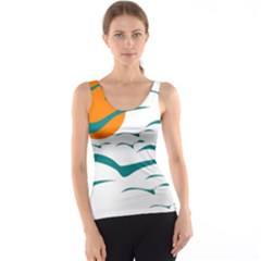 Sunset Glow Sun Birds Flying Tank Top by HermanTelo